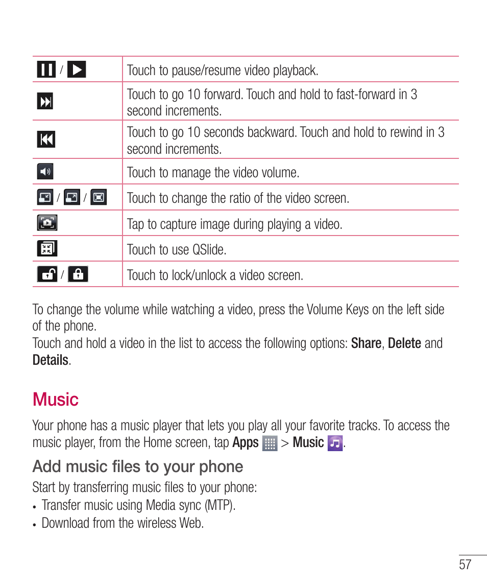 Music, Add music files to your phone, Vtjd | Add music ﬁles to your phone | LG LGD321 User Manual | Page 59 / 118