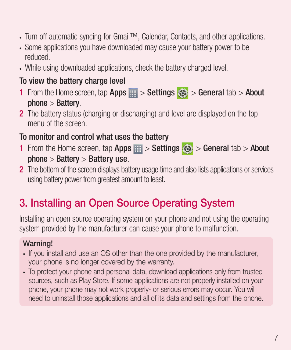 Installing an open source operating system | LG LGD321 User Manual | Page 9 / 118