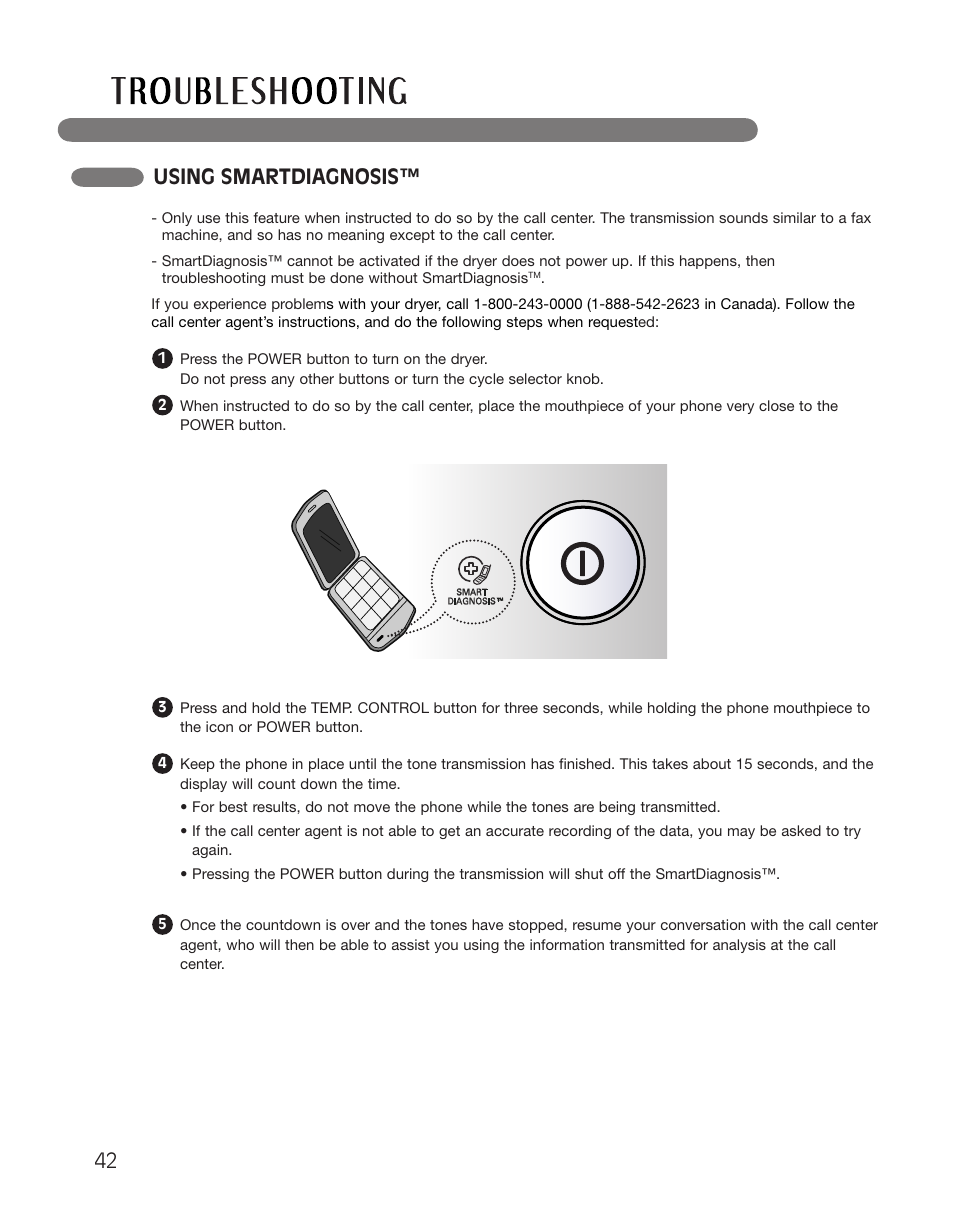 Using smartdiagnosis | LG DLGX2551W User Manual | Page 42 / 148