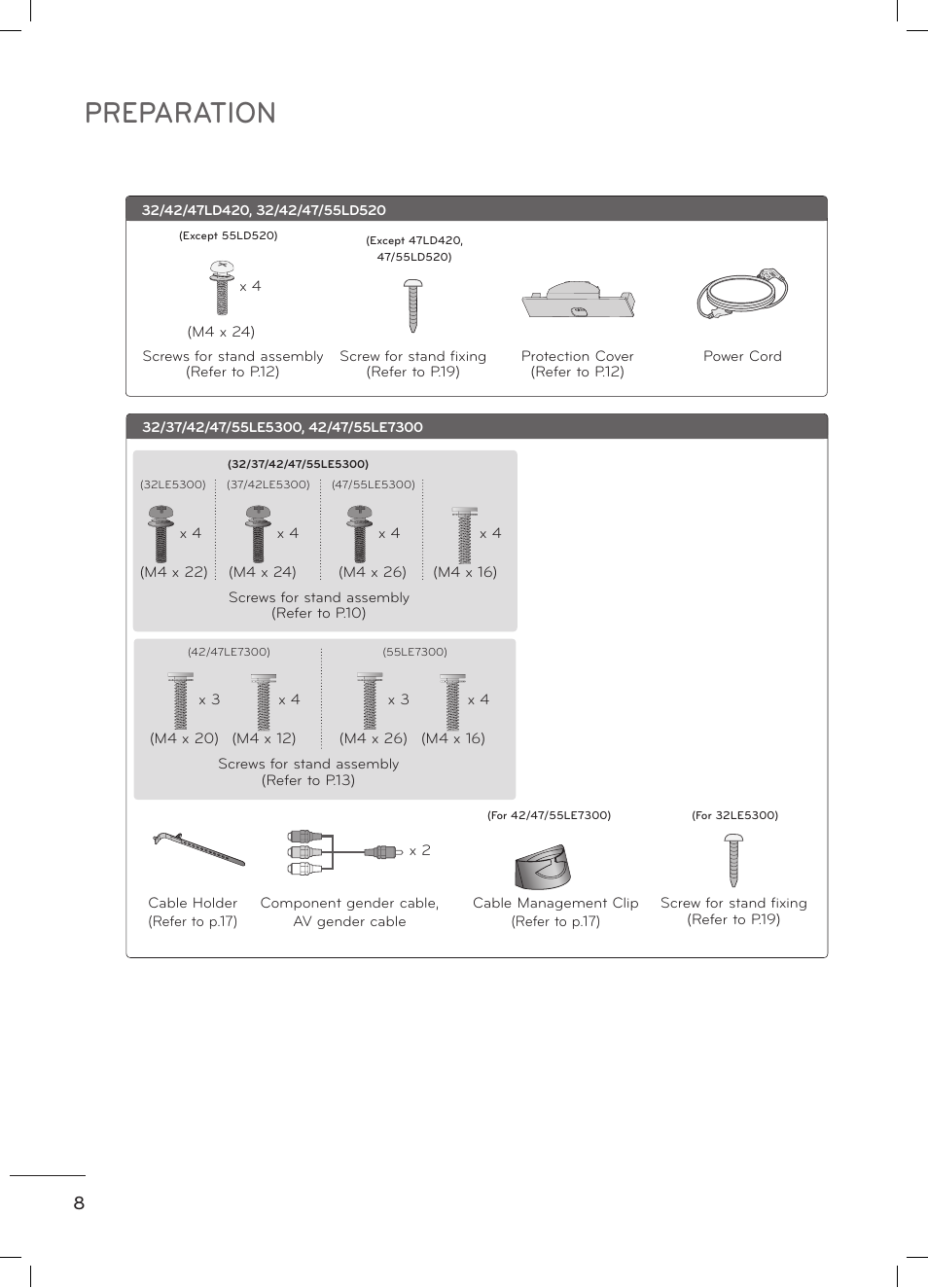 Preparation | LG 47LD520 User Manual | Page 10 / 38