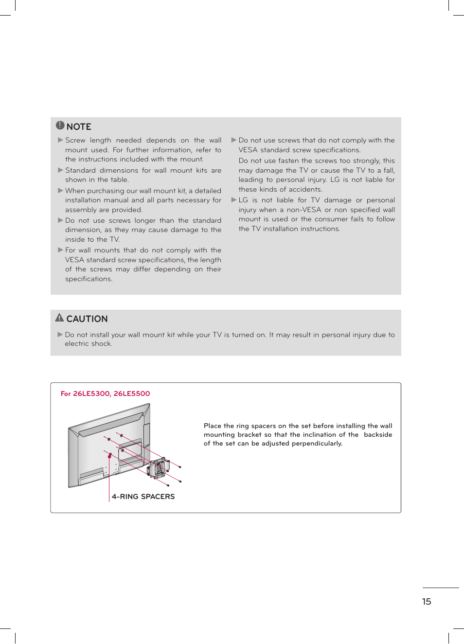 Caution | LG 47LD520 User Manual | Page 17 / 38