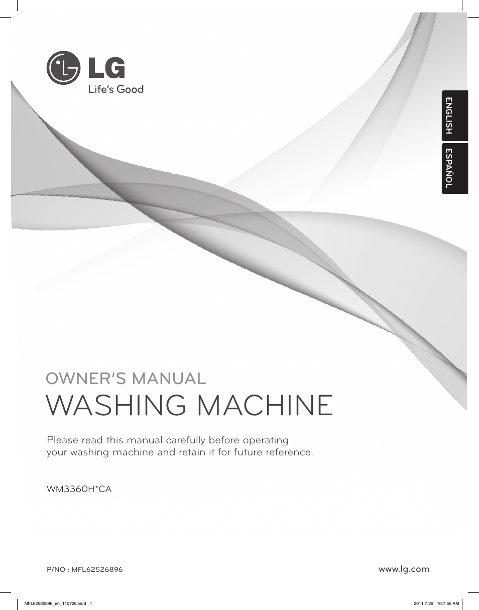 LG WM3360HVCA User Manual | 72 pages