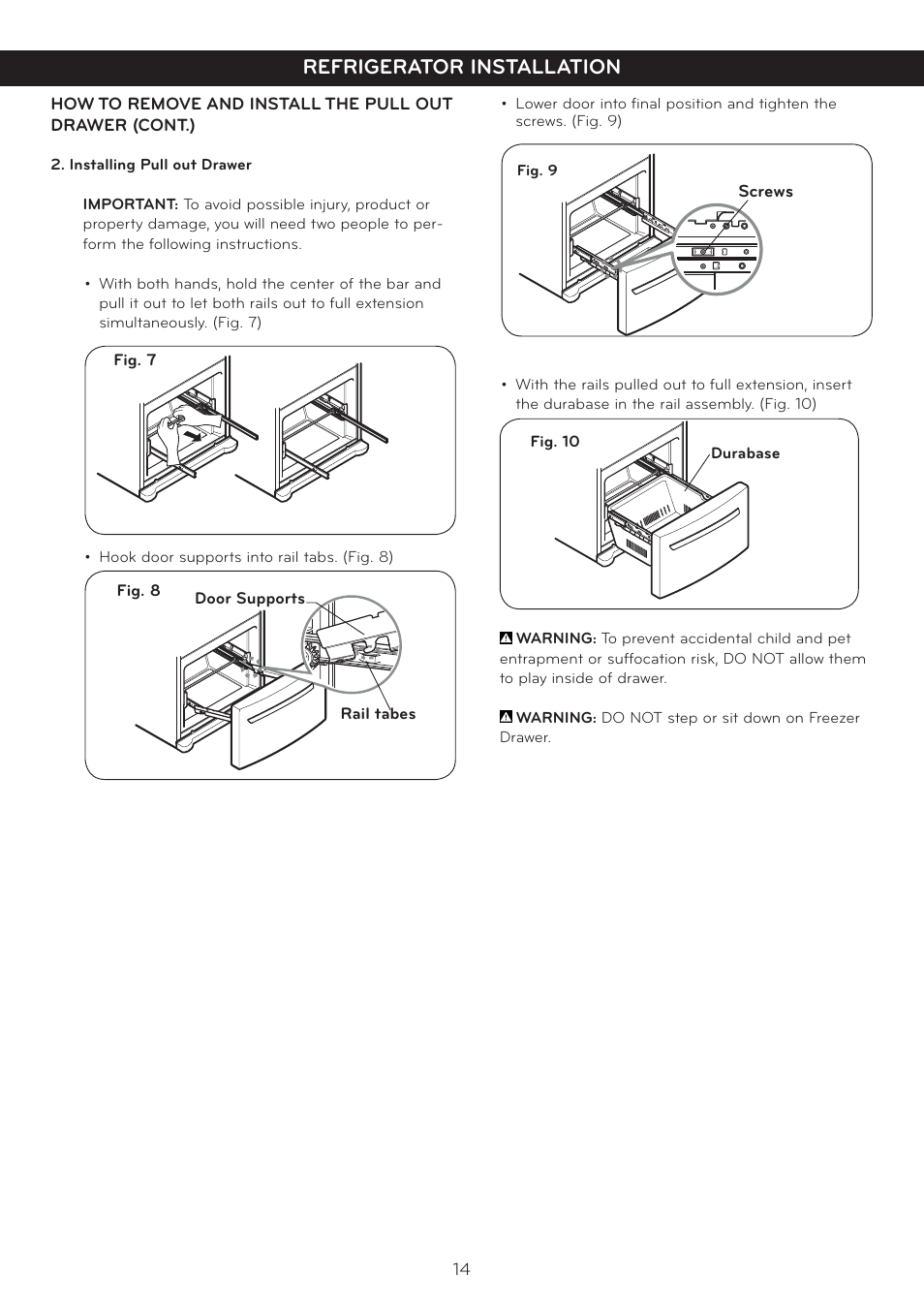 Refrigerator installation | LG LFC25765SW User Manual | Page 15 / 32
