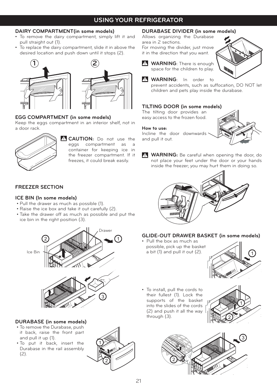 Using your refrigerator | LG LFC25765SW User Manual | Page 22 / 32