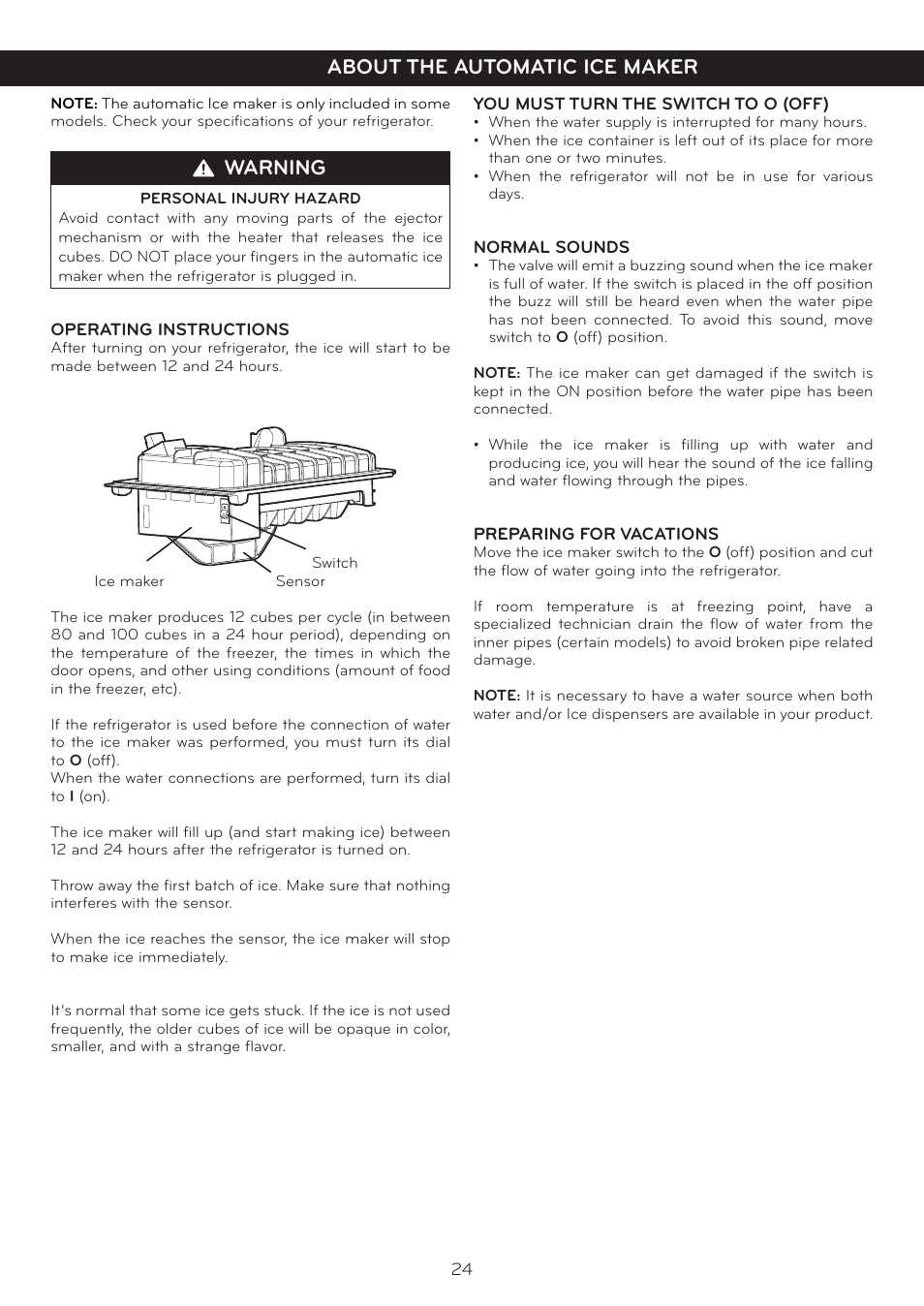 Warning | LG LFC25765SW User Manual | Page 25 / 32