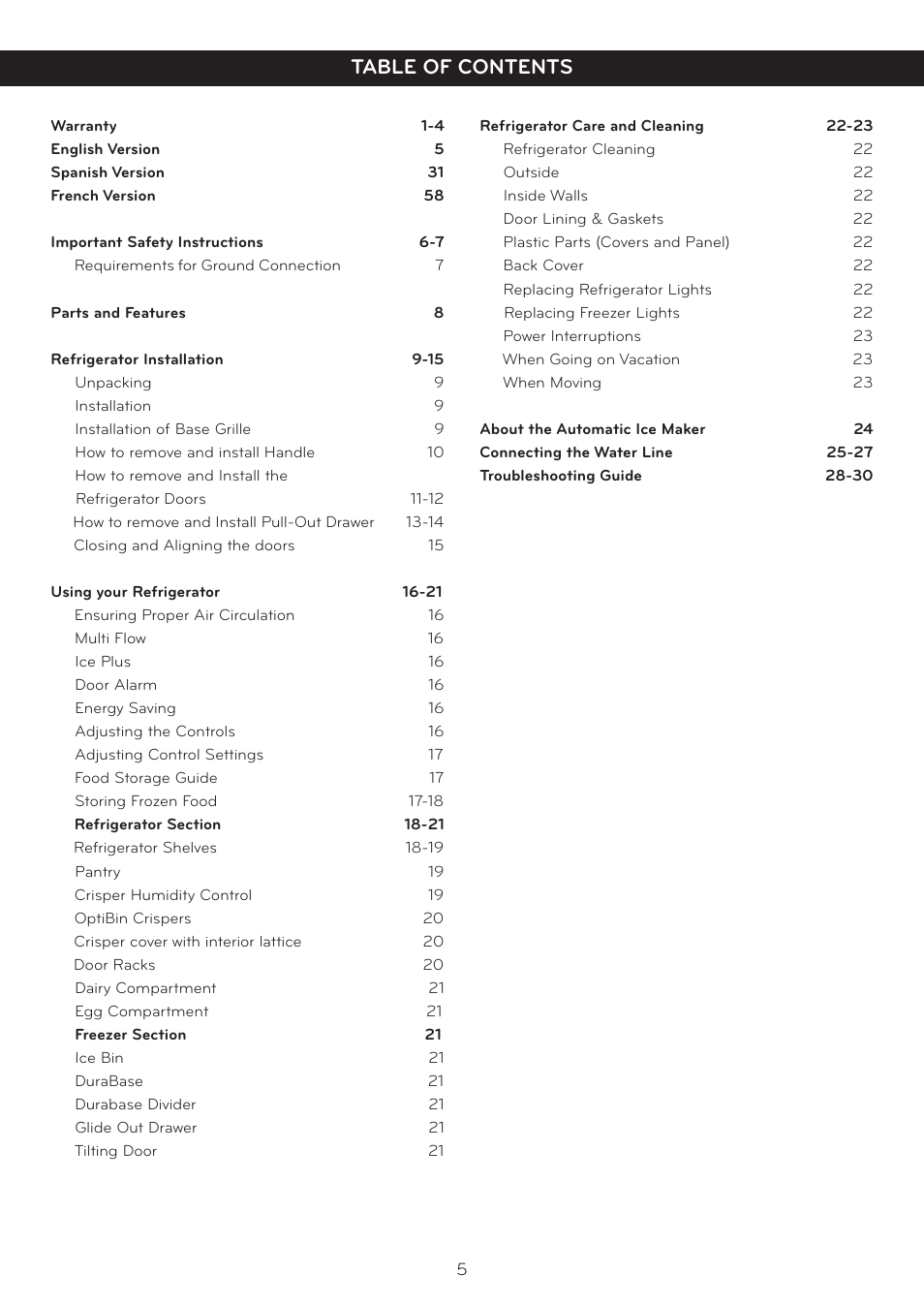 LG LFC25765SW User Manual | Page 6 / 32