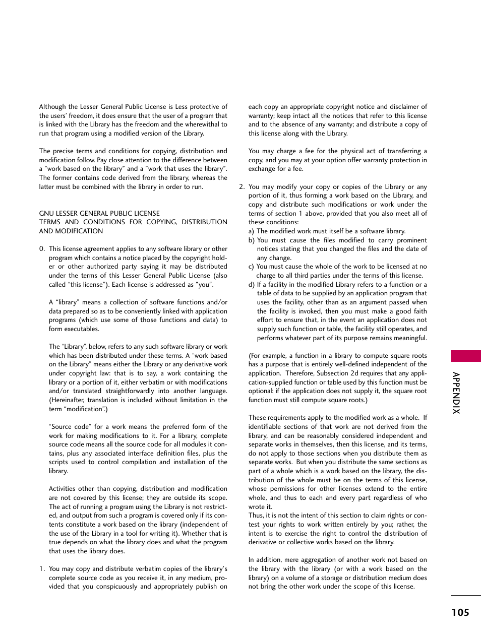 Appendix | LG 22LG31 User Manual | Page 107 / 116