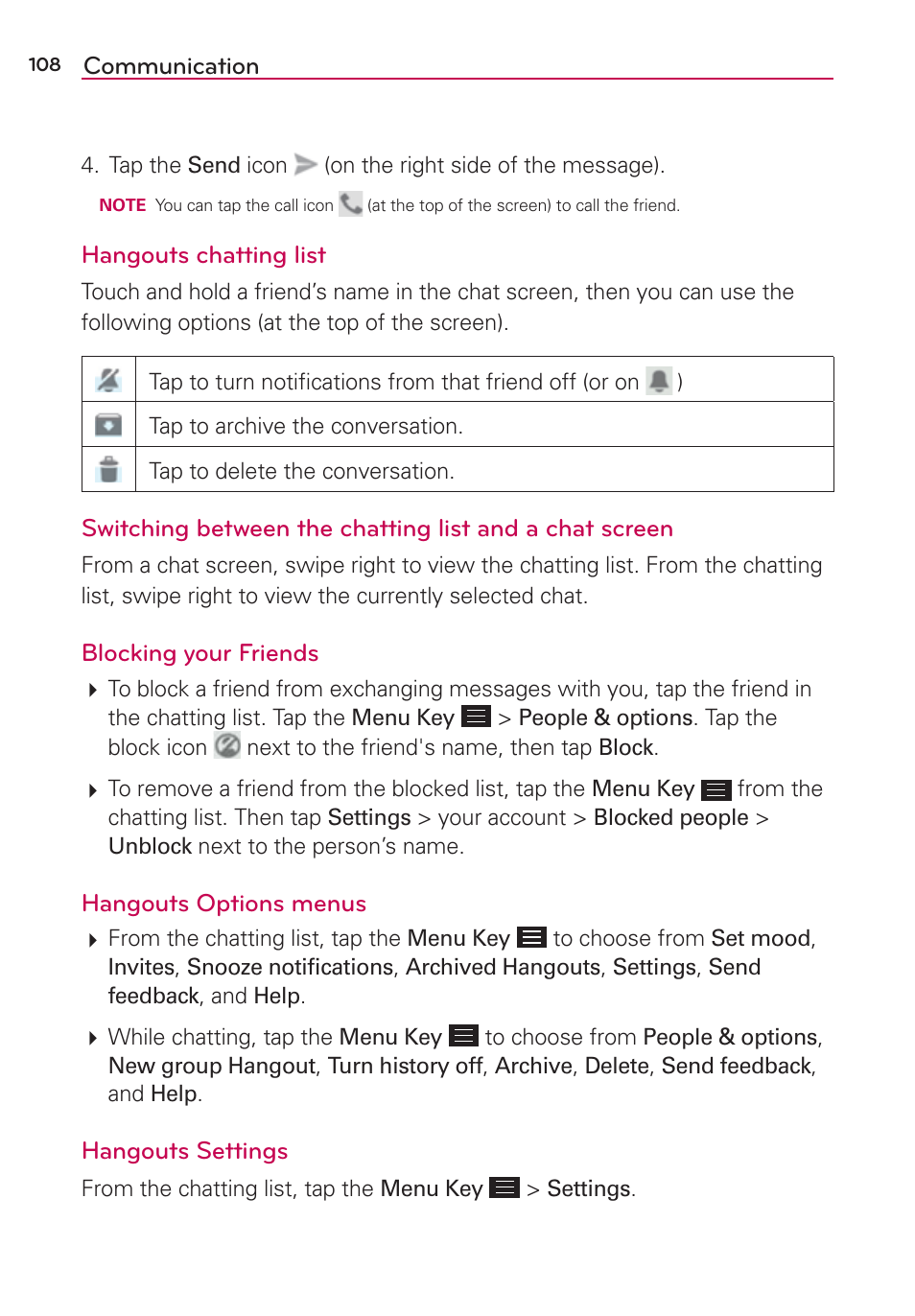 LG LGAS876 User Manual | Page 108 / 218