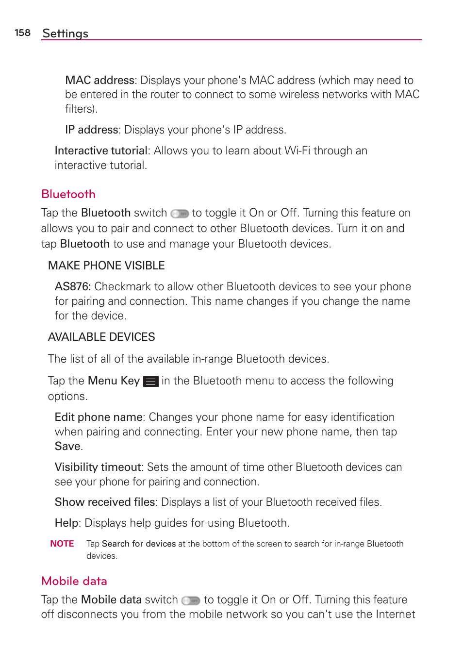 LG LGAS876 User Manual | Page 158 / 218