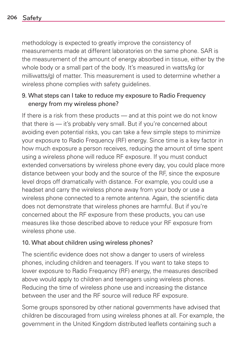 LG LGAS876 User Manual | Page 206 / 218