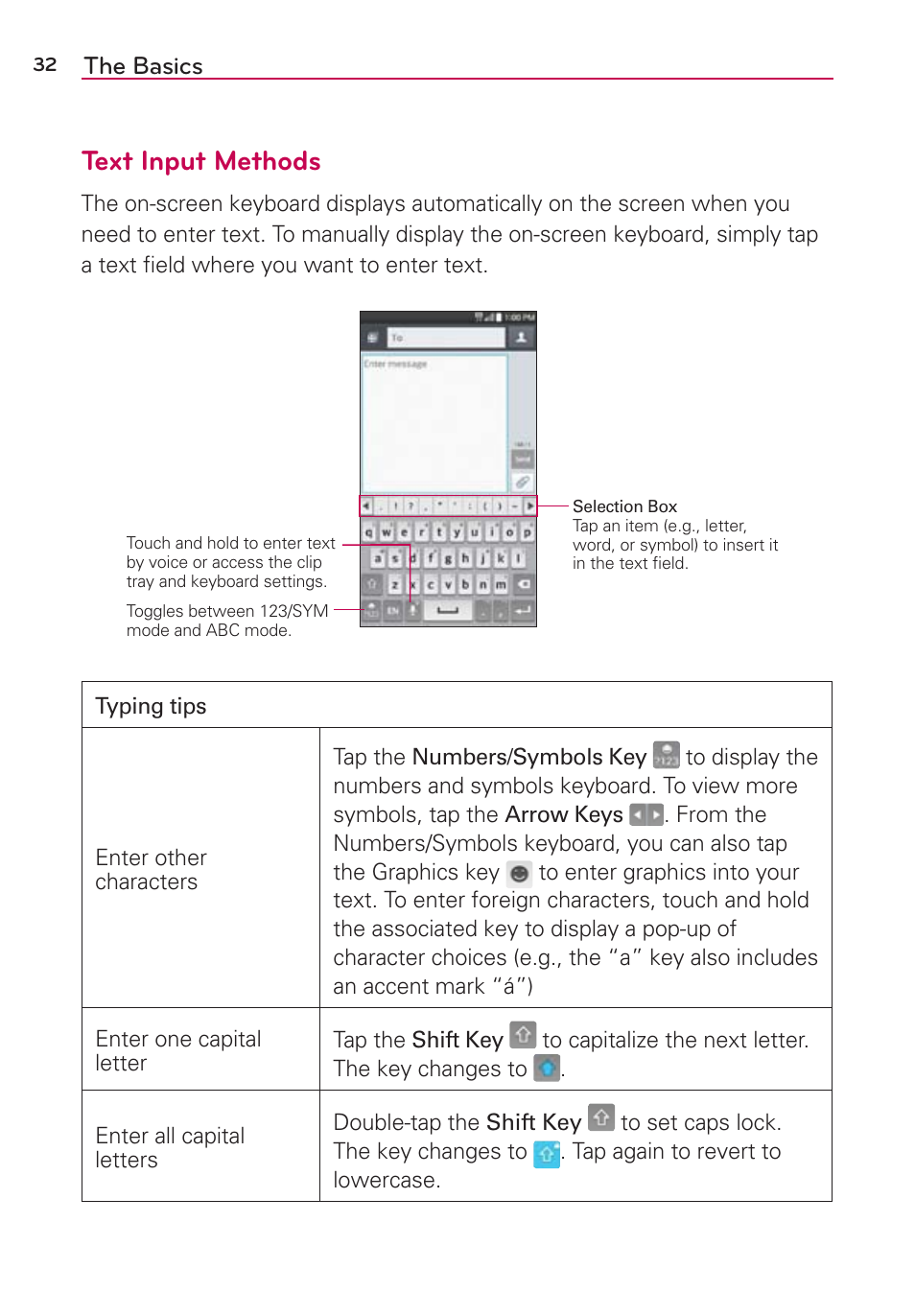 Text input methods | LG LGAS876 User Manual | Page 32 / 218