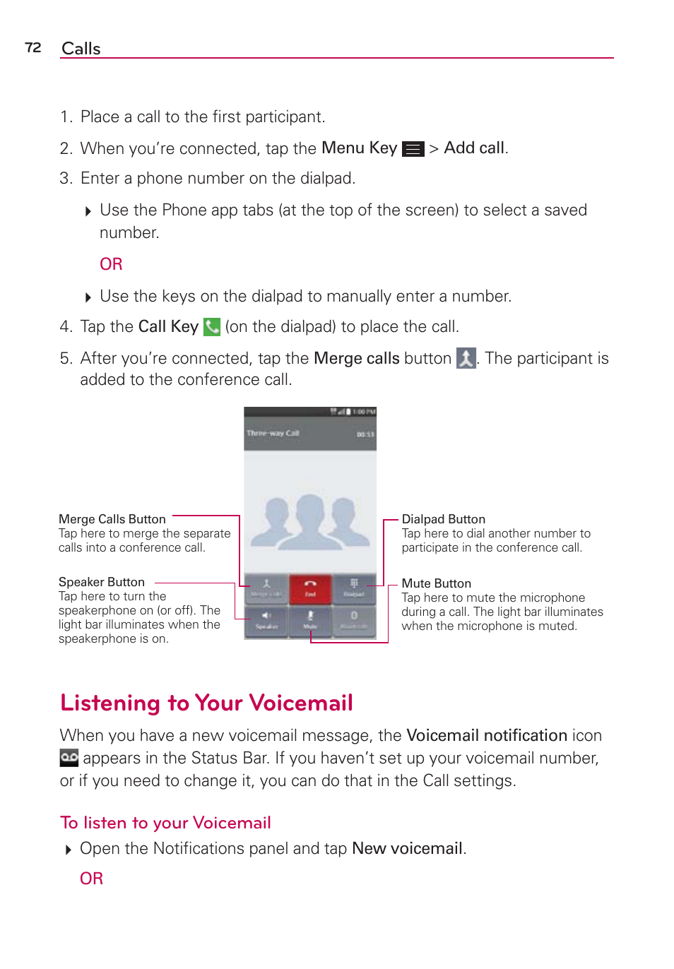 Listening to your voicemail | LG LGAS876 User Manual | Page 72 / 218