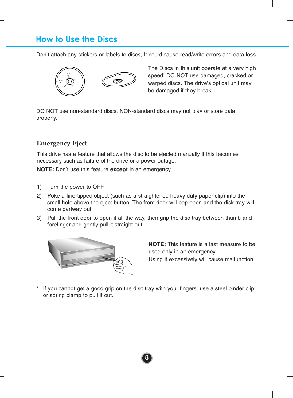 How to use the discs | LG WH10LS30 User Manual | Page 11 / 15