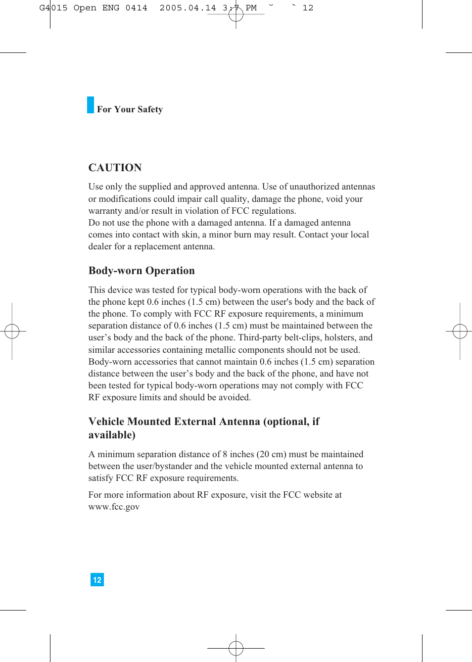 LG G4015 User Manual | Page 12 / 228