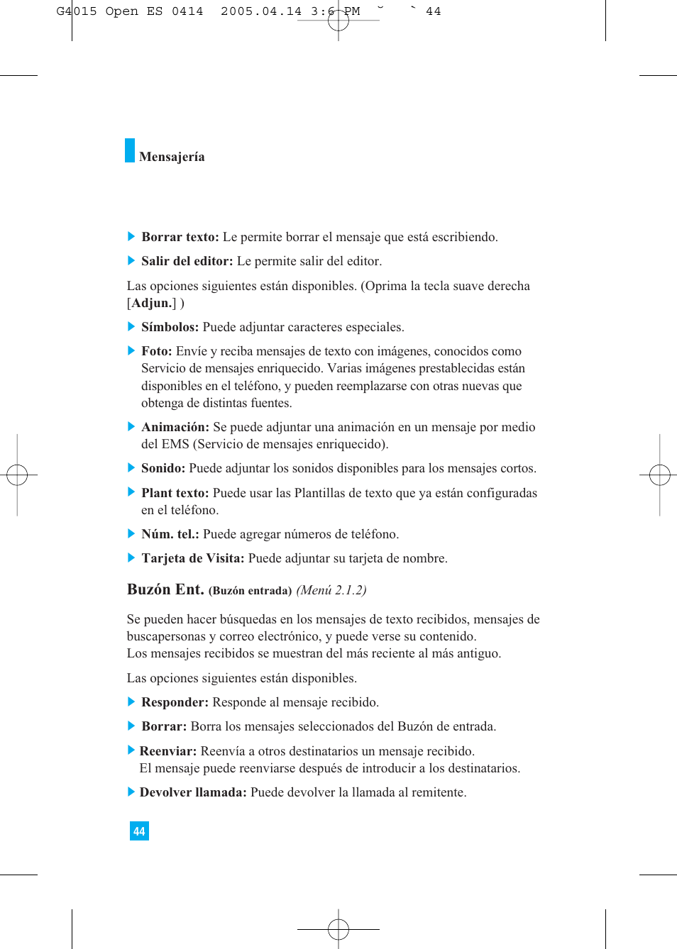 Buzón ent | LG G4015 User Manual | Page 152 / 228