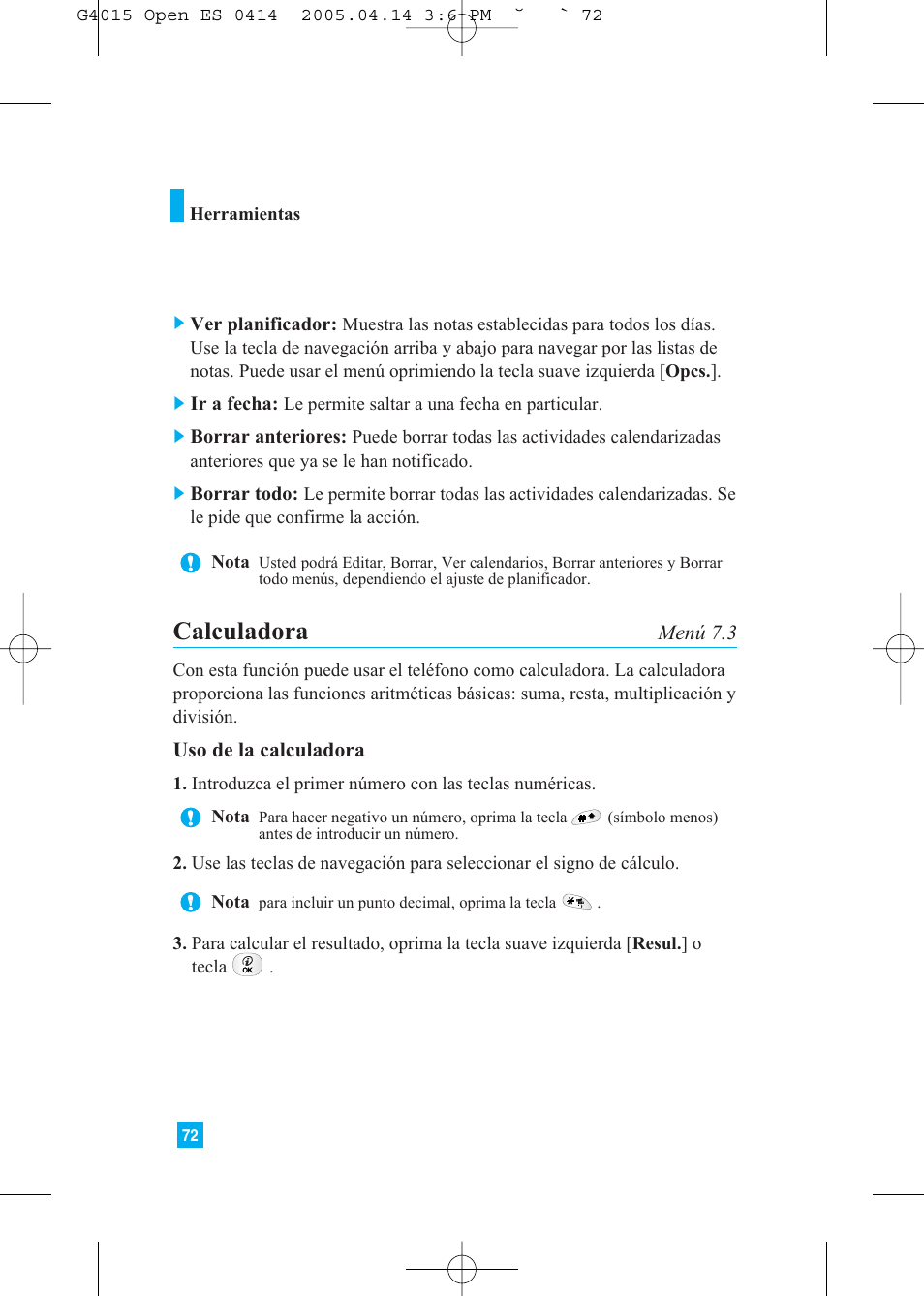 Calculadora | LG G4015 User Manual | Page 180 / 228