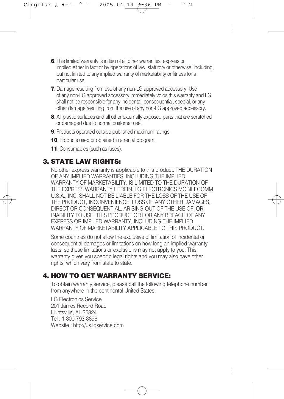 LG G4015 User Manual | Page 226 / 228