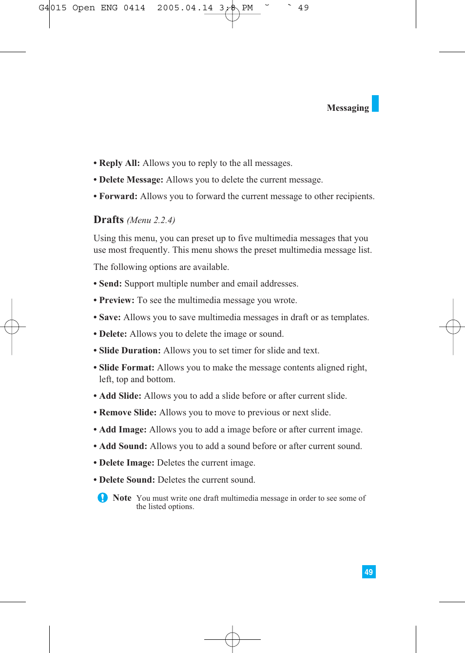 LG G4015 User Manual | Page 49 / 228