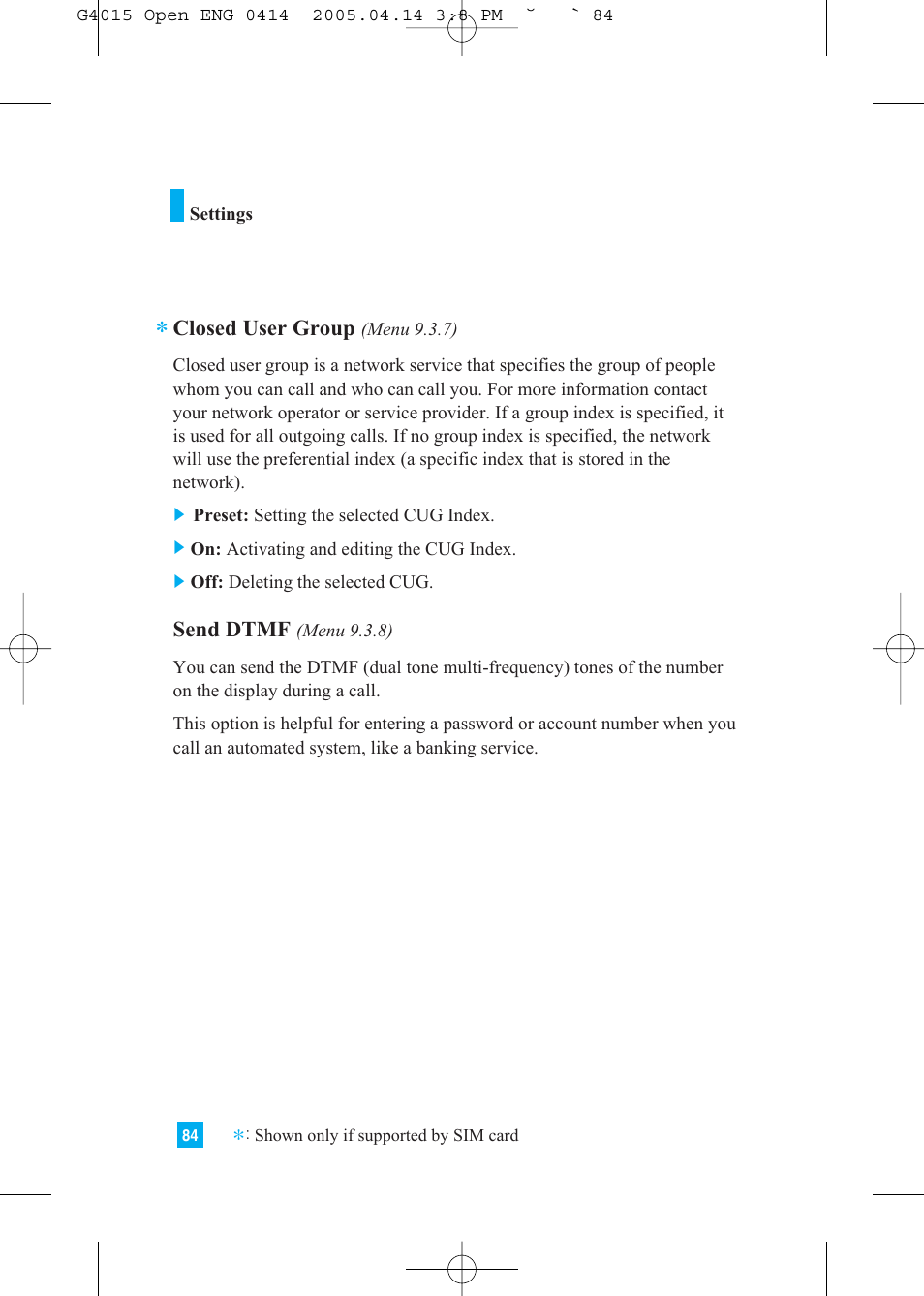 LG G4015 User Manual | Page 84 / 228