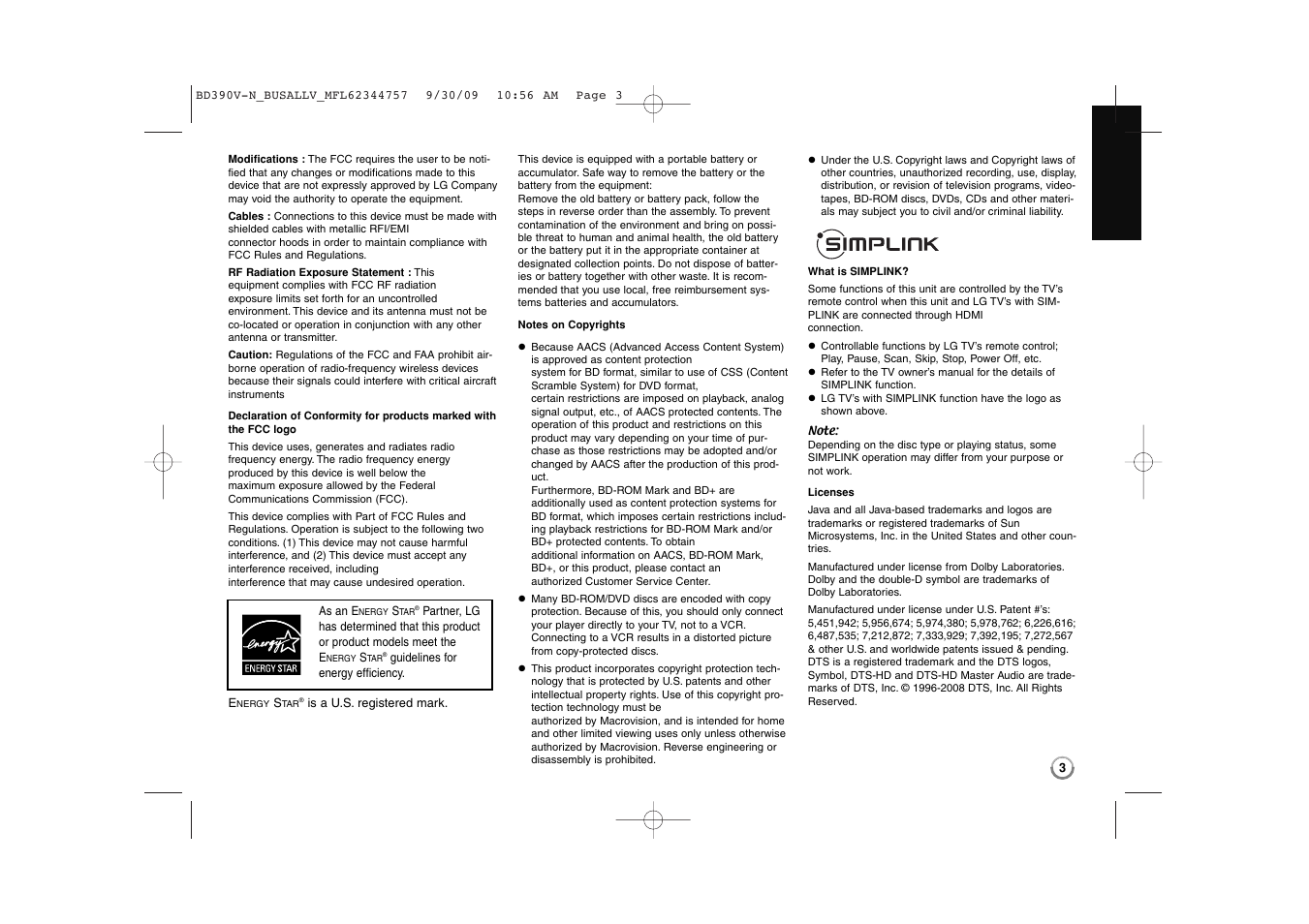 LG BD390 User Manual | Page 3 / 76