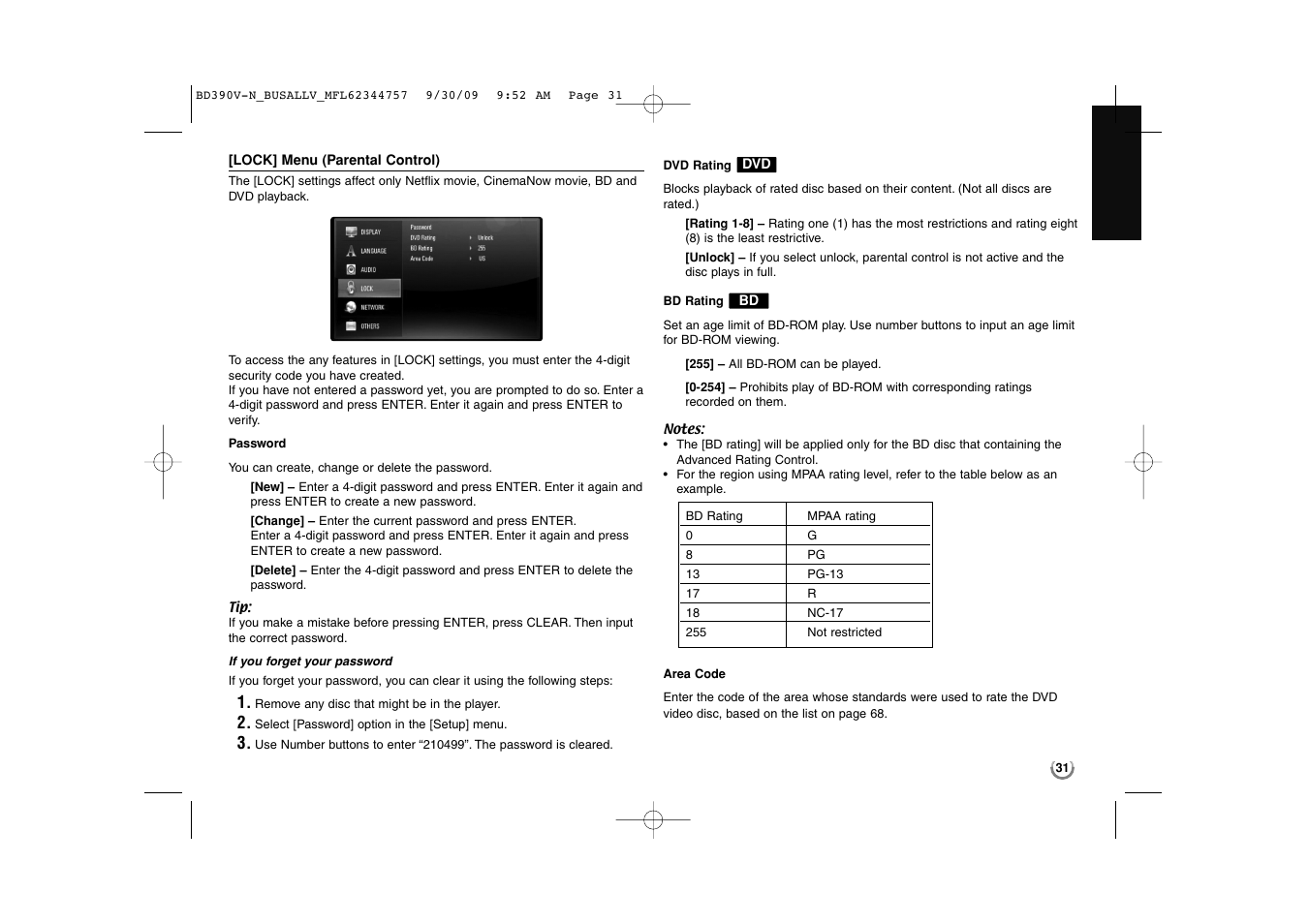 LG BD390 User Manual | Page 31 / 76