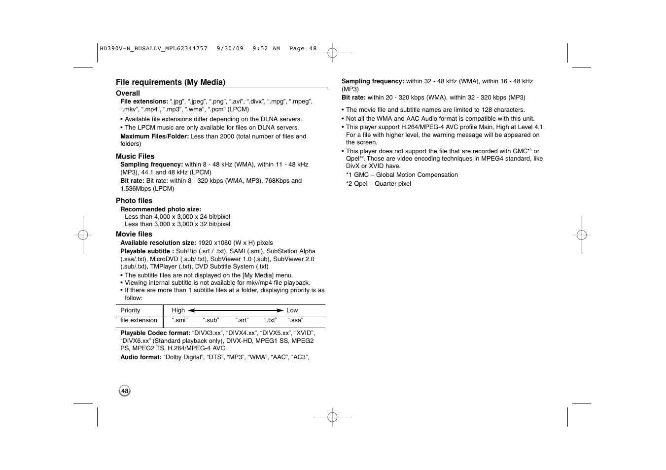 LG BD390 User Manual | Page 48 / 76