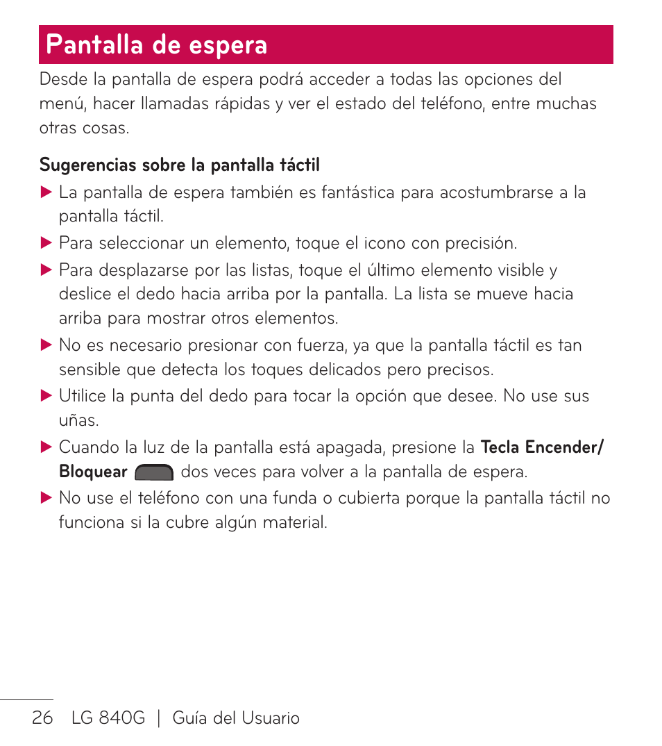 Pantalla de espera, Pevdjsufyup, Vejp | LG LG840G User Manual | Page 112 / 170