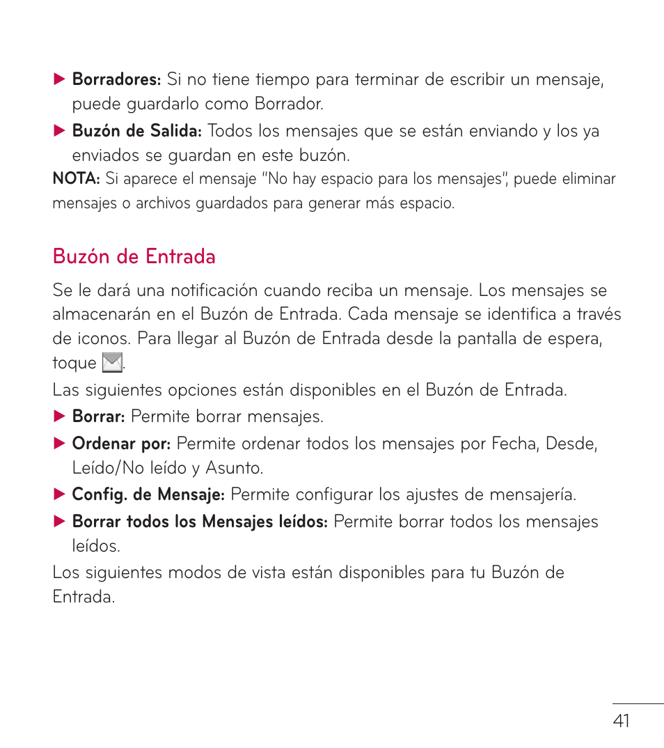 Buzón de entrada | LG LG840G User Manual | Page 127 / 170