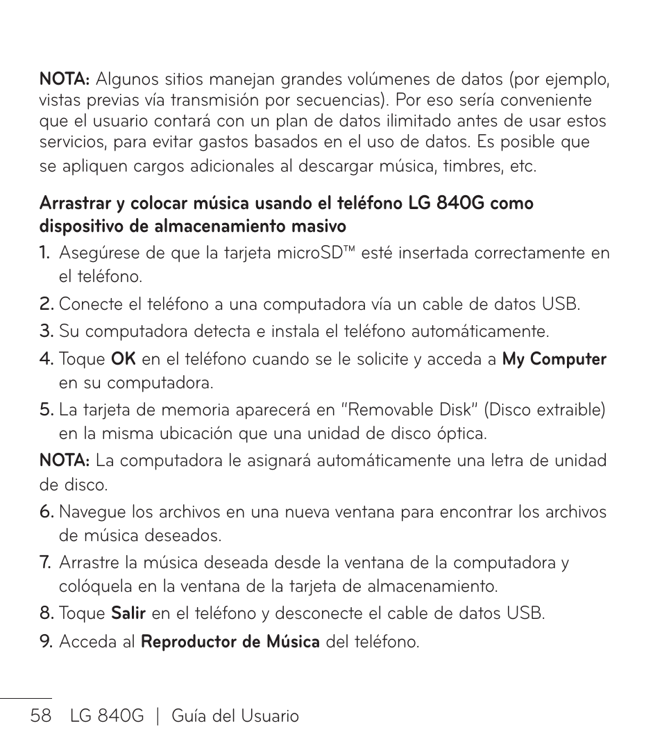 LG LG840G User Manual | Page 144 / 170