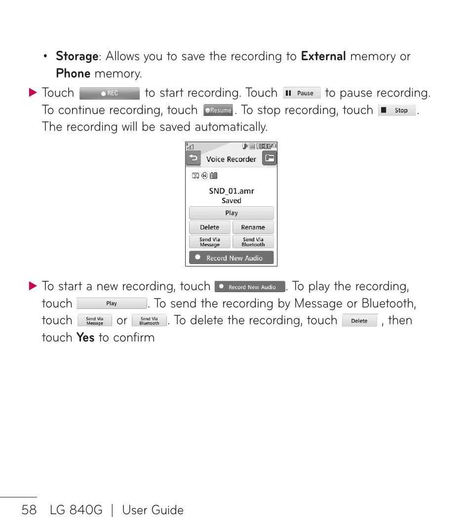 LG LG840G User Manual | Page 60 / 170