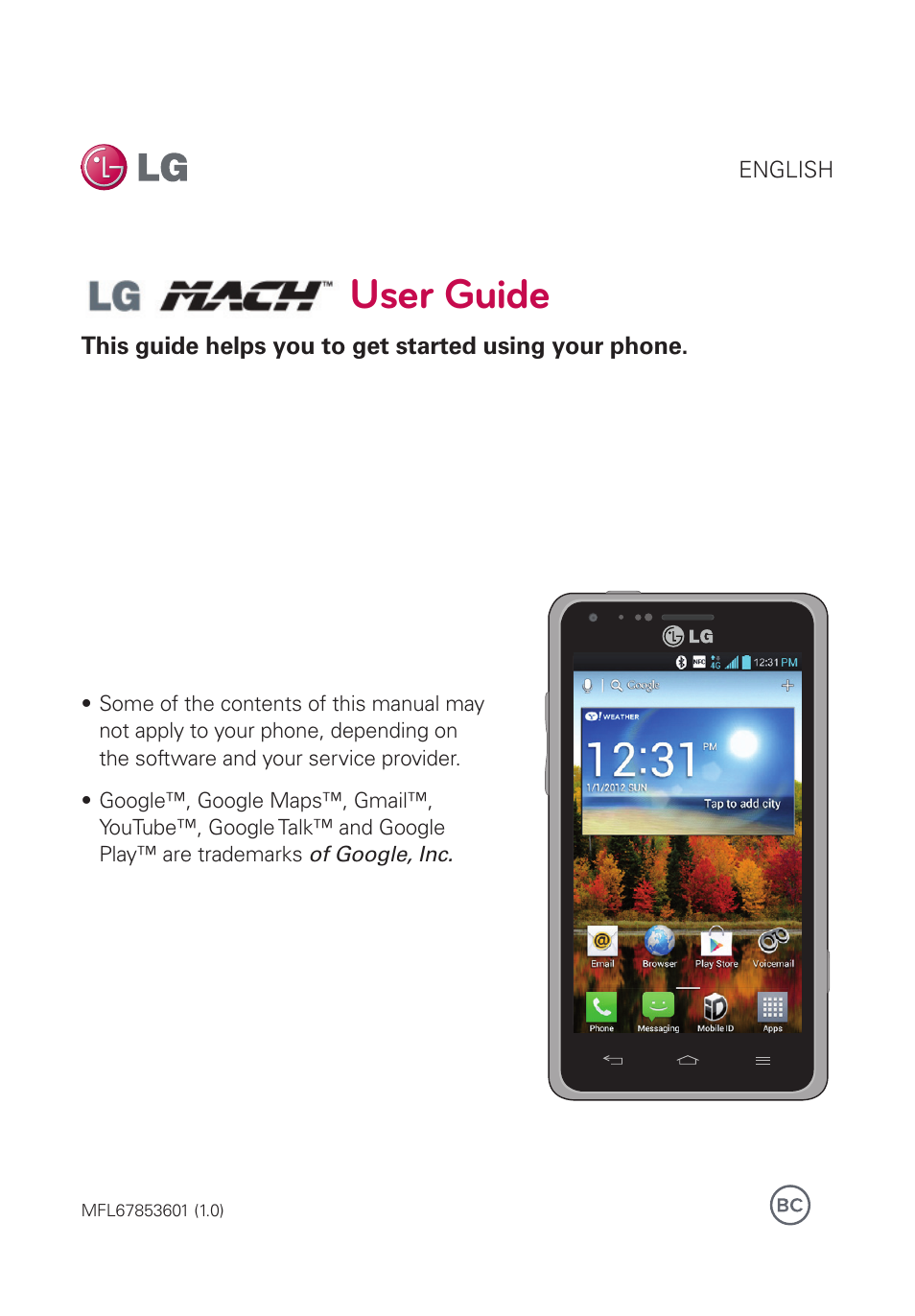 LG LS860 User Manual | 105 pages