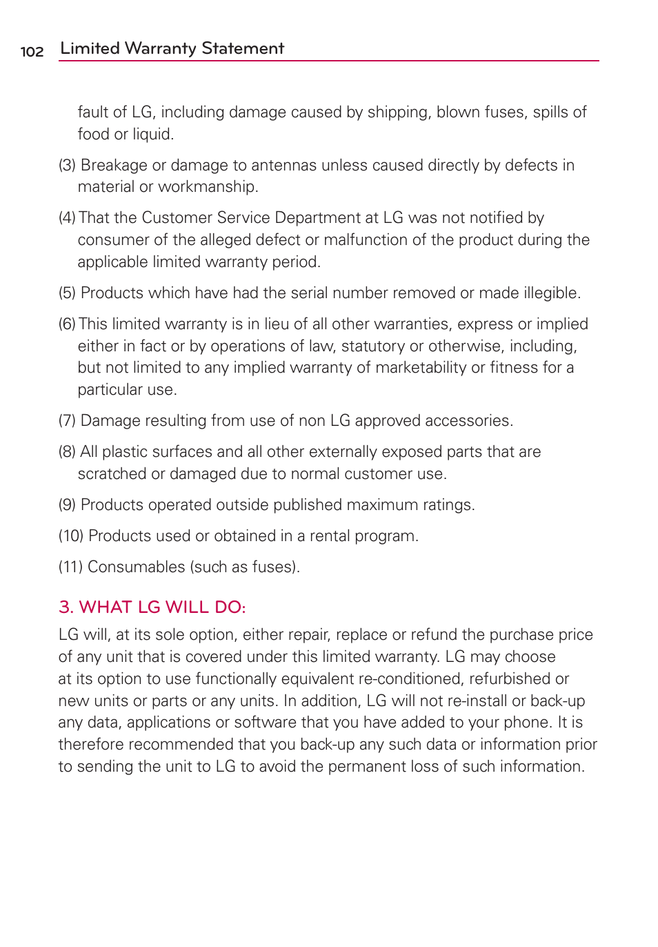 LG LS860 User Manual | Page 102 / 105