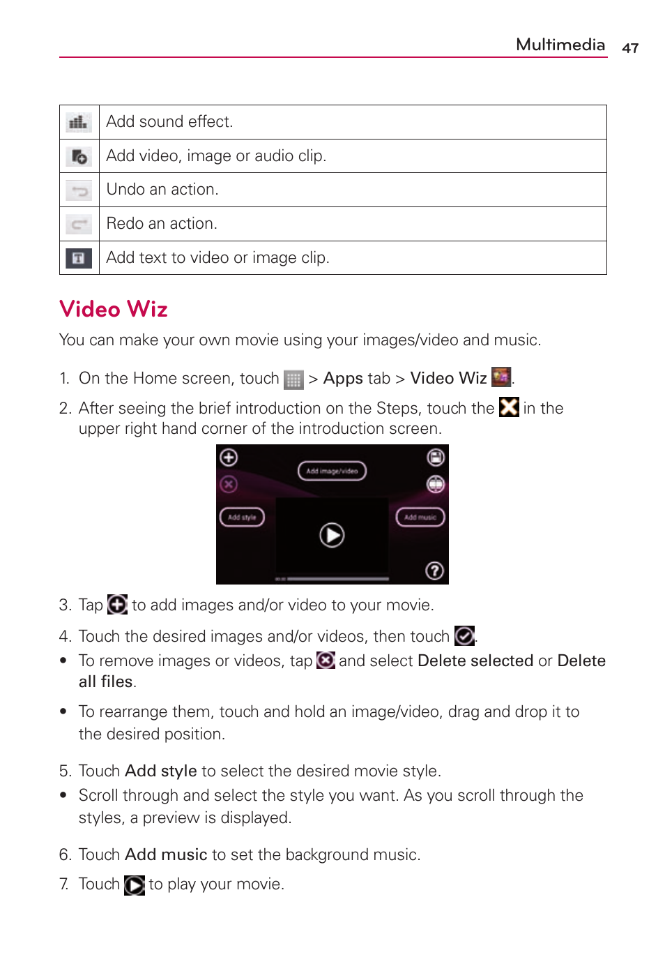 Video wiz | LG LS860 User Manual | Page 47 / 105