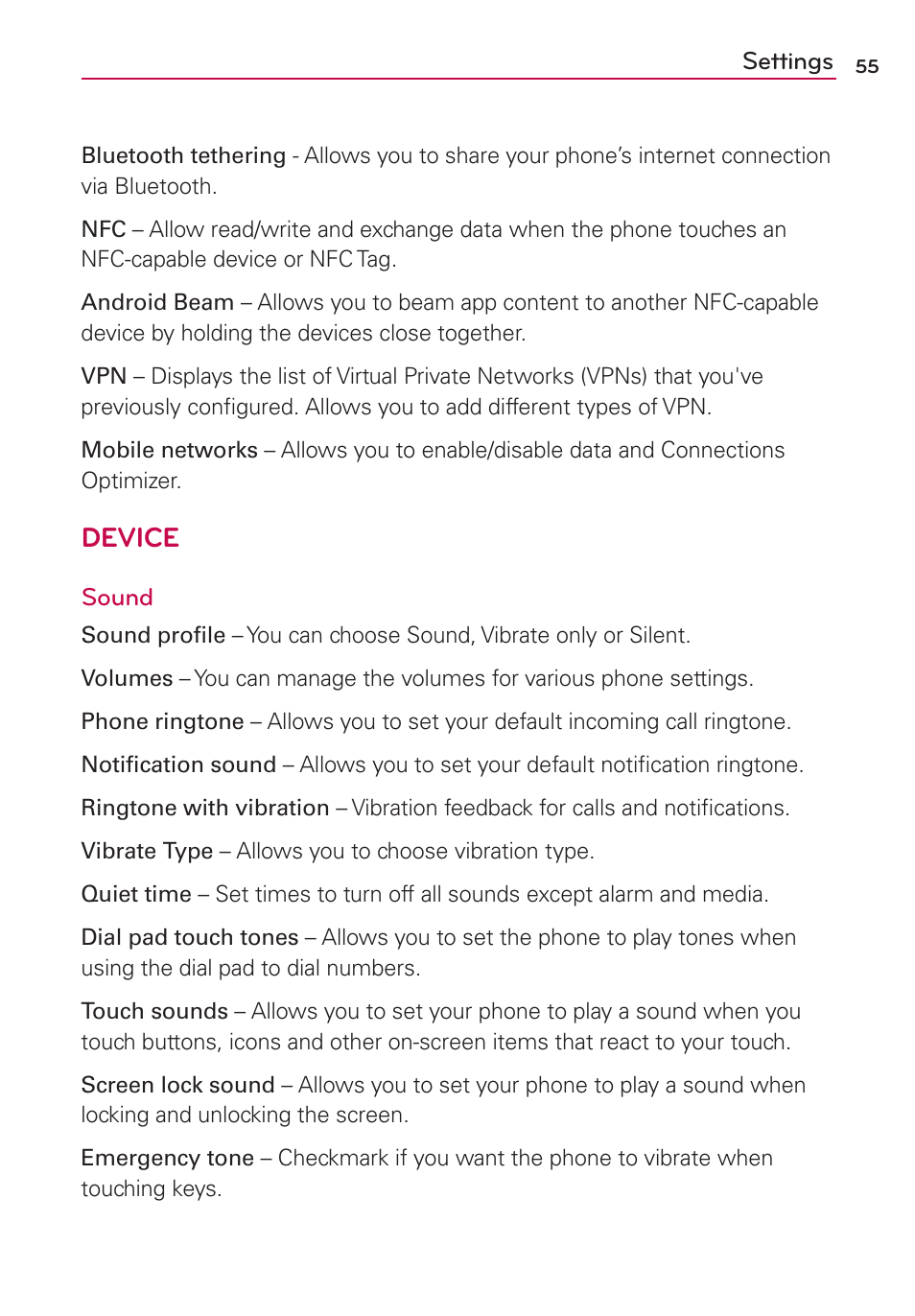 Device | LG LS860 User Manual | Page 55 / 105