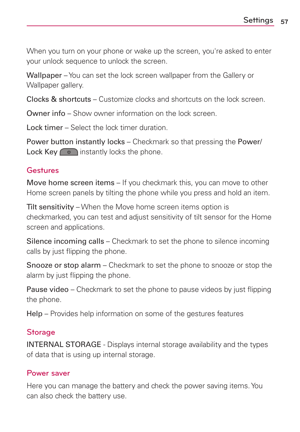 LG LS860 User Manual | Page 57 / 105