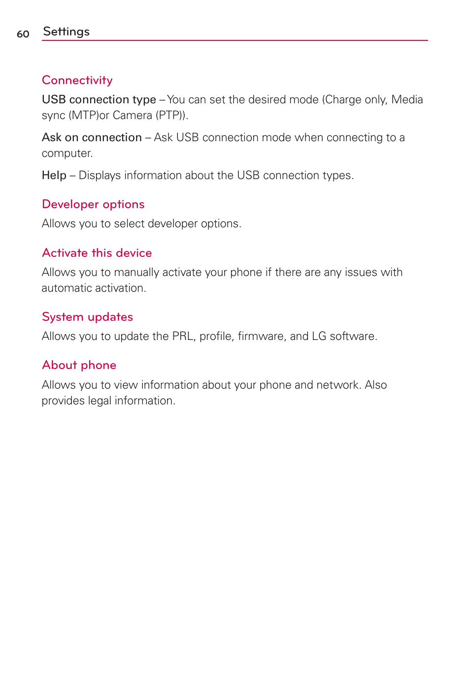 LG LS860 User Manual | Page 60 / 105