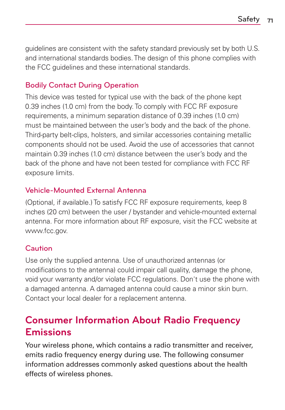 LG LS860 User Manual | Page 71 / 105