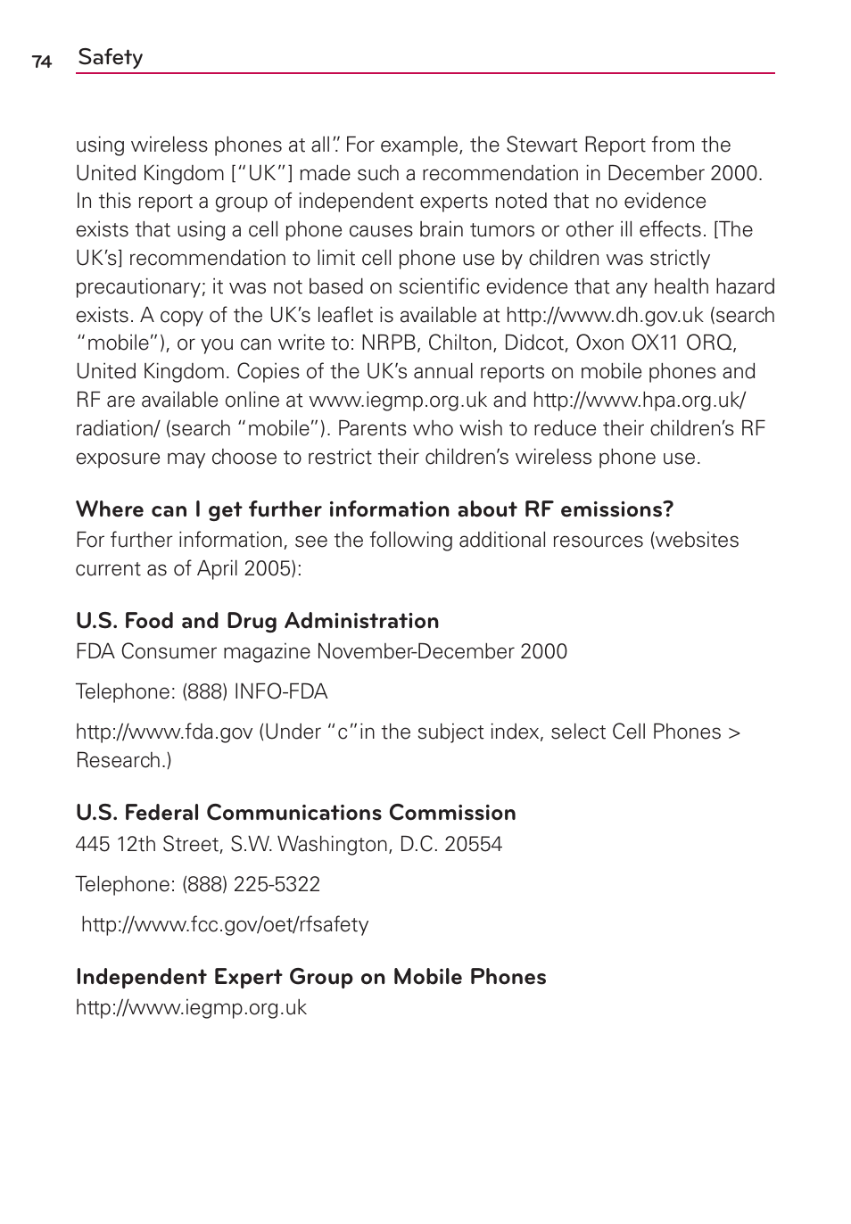 LG LS860 User Manual | Page 74 / 105