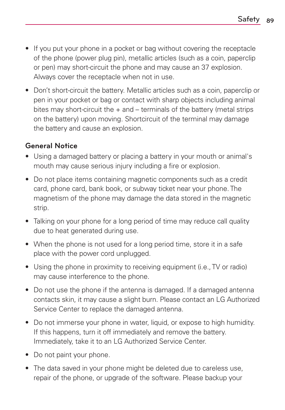 LG LS860 User Manual | Page 89 / 105