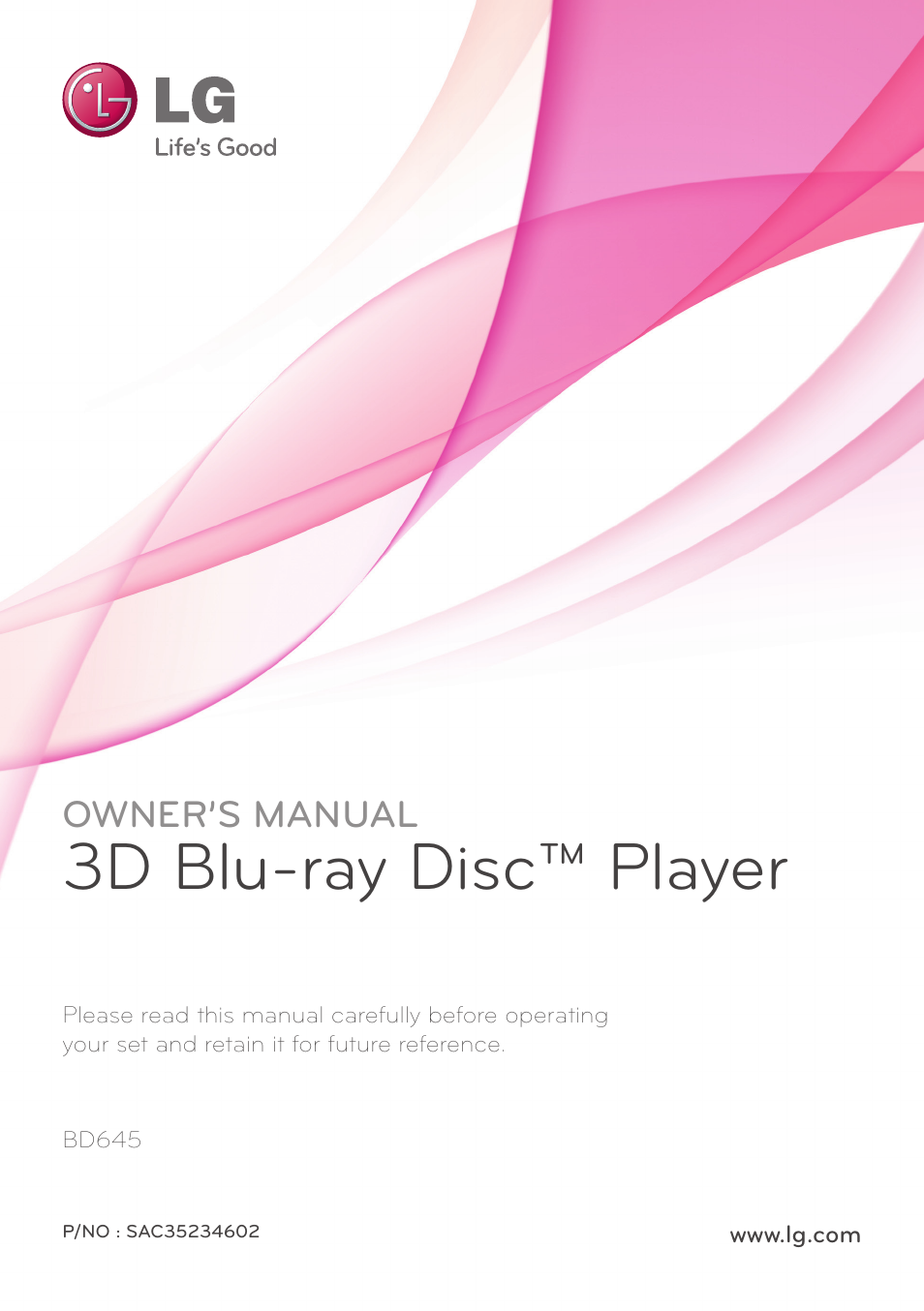 LG BD645 User Manual | 56 pages