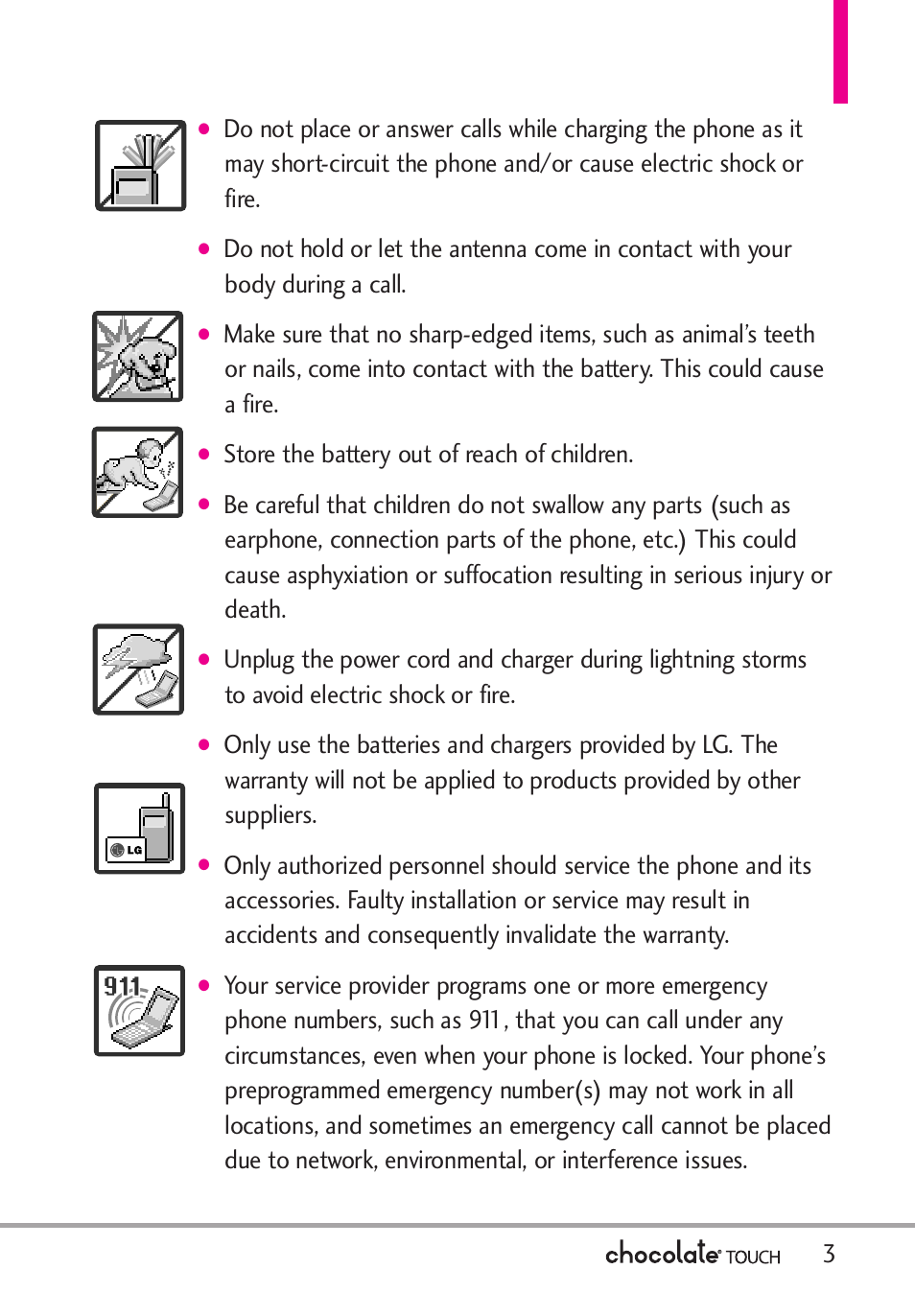 LG LGVX8575 User Manual | Page 5 / 160