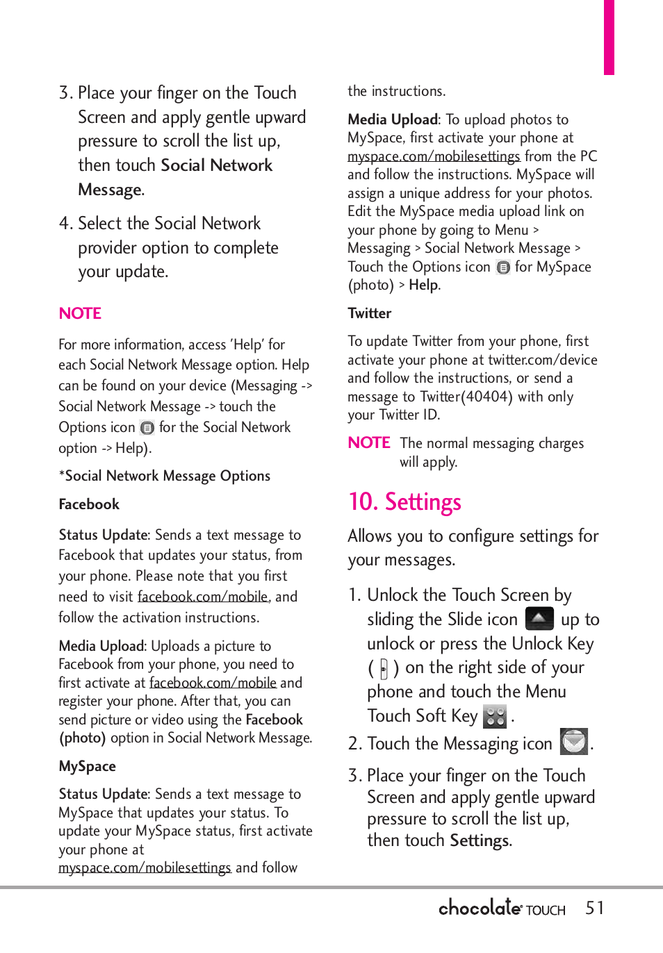 Settings | LG LGVX8575 User Manual | Page 53 / 160