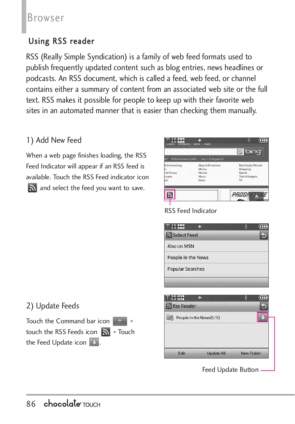 Ending a browser session, Browser navigating, Browser | LG LGVX8575 User Manual | Page 88 / 160