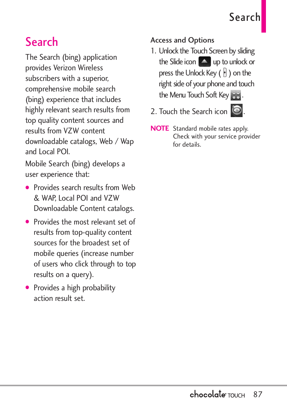 Search | LG LGVX8575 User Manual | Page 89 / 160