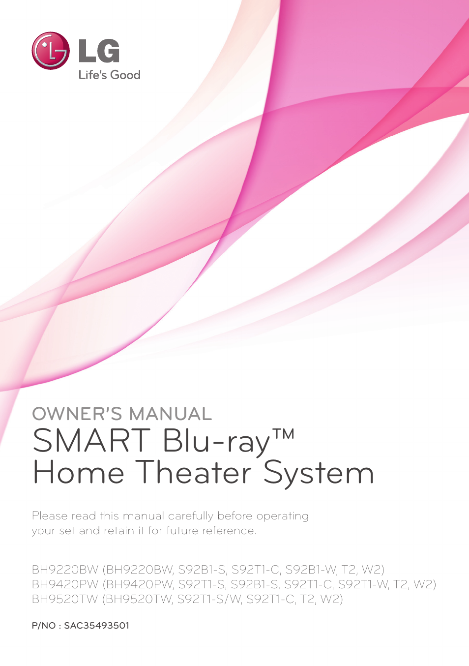 LG BH9220BW User Manual | 82 pages