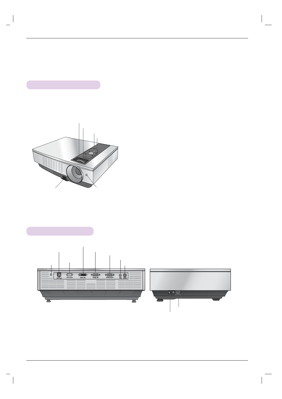 Names of parts, Main body, Connecting part | LG DX535 User Manual | Page 7 / 38