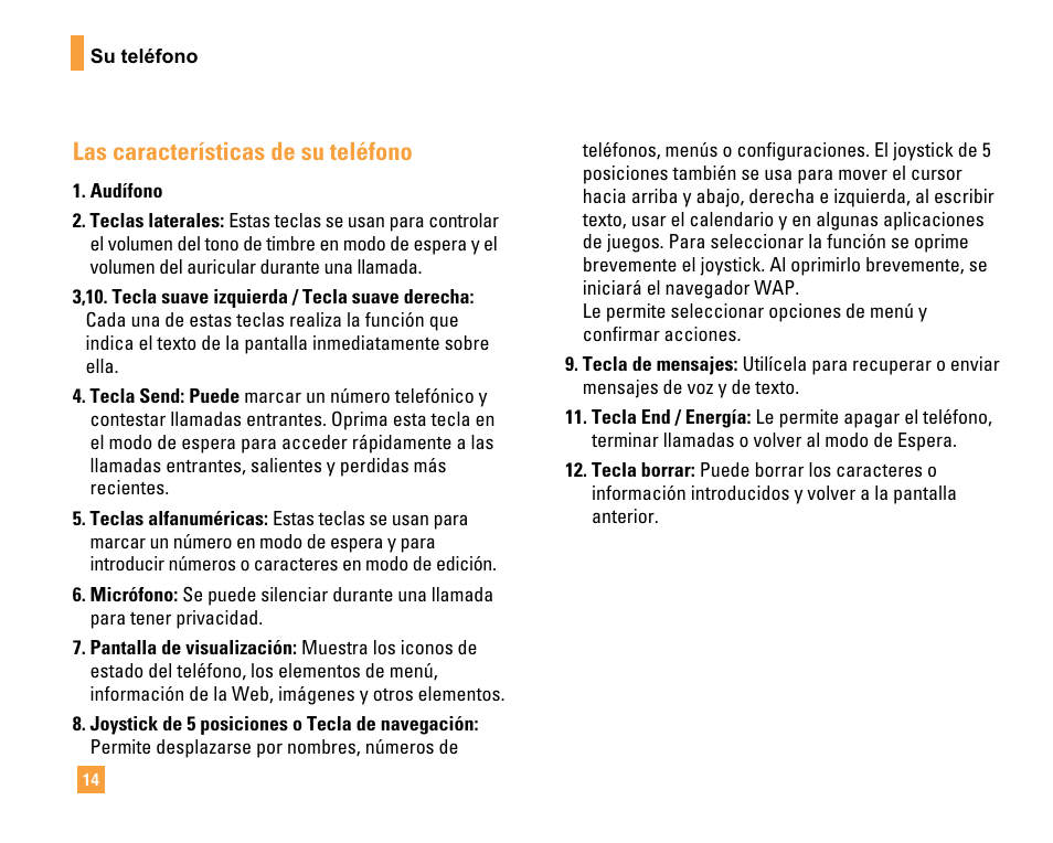 Las características de su teléfono | LG F9200 User Manual | Page 120 / 214