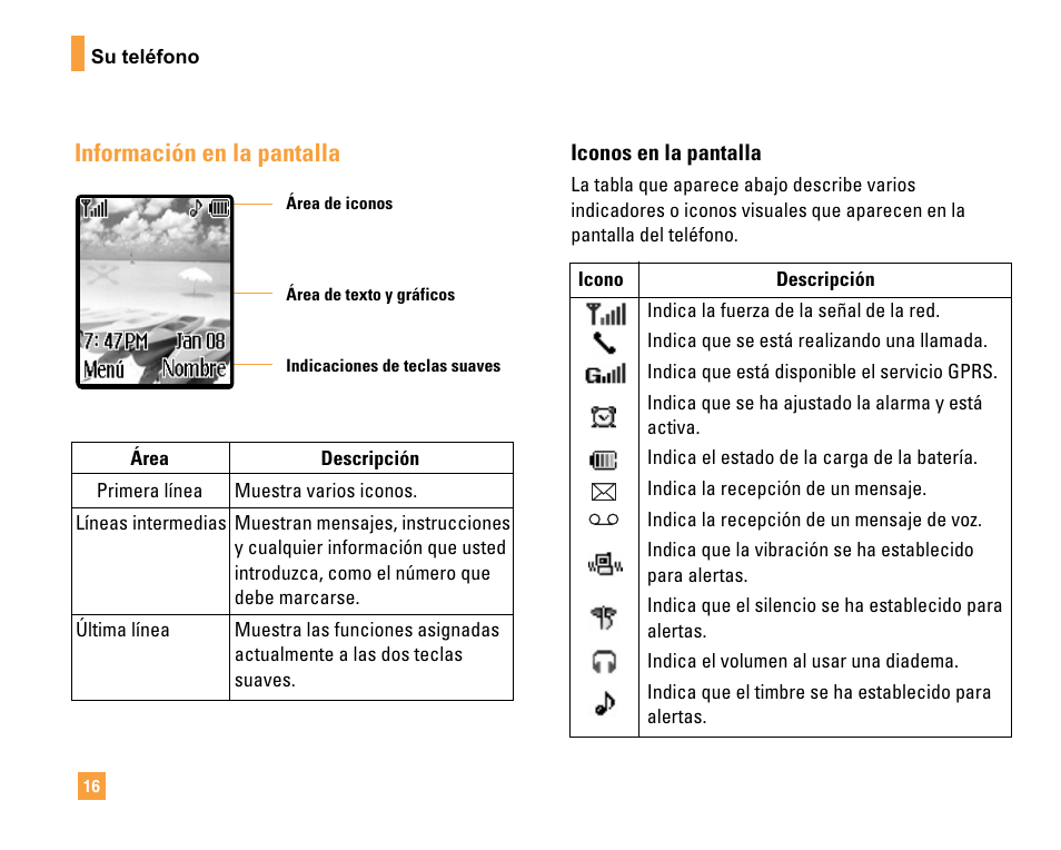 Información en la pantalla | LG F9200 User Manual | Page 122 / 214
