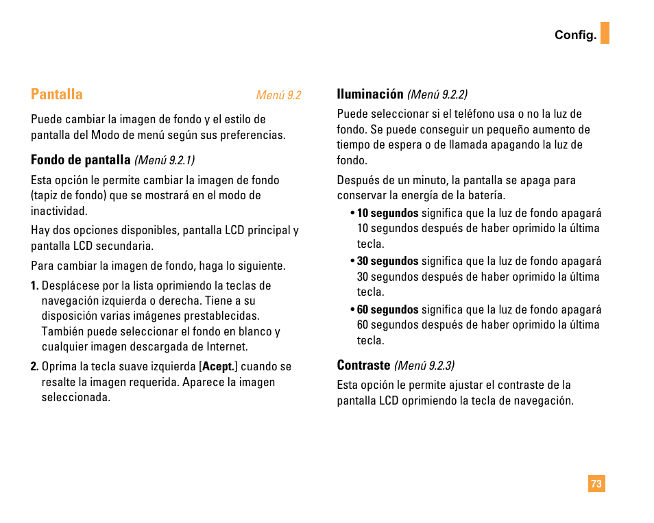 Pantalla | LG F9200 User Manual | Page 179 / 214