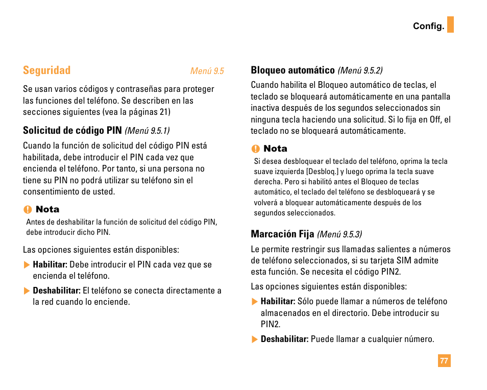 Seguridad | LG F9200 User Manual | Page 183 / 214